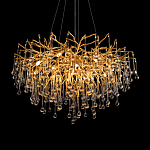 Люстра подвесная с прозрачными стеклянными подвесками в форме капель Диаметр 80 см Droplet Chandelier варинант исполнения - 15 | Loft Concept в Воронеже