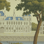 Обои ручная роспись Monuments of Paris Roberts on Sepia scenic paper варинант исполнения - 2 | Loft Concept в Воронеже