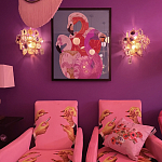 Картина Фламинго вышивка бисер Flamingo Beaded Wall Art варинант исполнения - 2 | Loft Concept в Воронеже