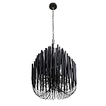 Люстра черная с несколькими ярусами деревянных палочек Bright Wooden Chandelier варинант исполнения - 3 | Loft Concept в Воронеже