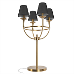 Настольная лампа на металлическом основании бронзового цвета с 4-мя черными конусовидными абажурами Dignity варинант исполнения - 3 | Loft Concept в Воронеже