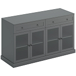 Широкая тумба с ящиками и стеклянными дверцами Percent Glass Cabinet варинант исполнения - 2 | Loft Concept в Воронеже