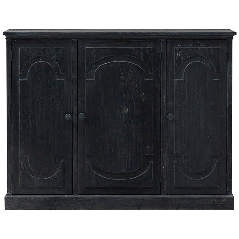 Комод деревянный Ildefonso Black Chest of Drawers Черный Бежевый в Воронеже | Loft Concept 