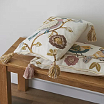 Чехол на подушку с кисточками и вышивкой птиц Ethnic mix Birds Square варинант исполнения - 5 | Loft Concept в Воронеже