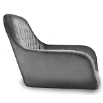 Барный стул со спинкой и подлокотниками на 4-х деревянных ножках Douglas Rhombus Серый Велюр варинант исполнения - 2 | Loft Concept в Воронеже