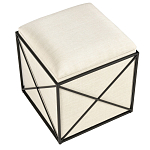 Пуф бежевый с черной металлической рамой Beige Pouf варинант исполнения - 3 | Loft Concept в Воронеже