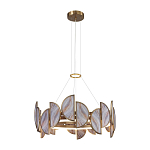 Люстра круглая с полукруглыми плафонами из искусственного алебастра в бронзовой оправе Marbella варинант исполнения - 3 | Loft Concept в Воронеже