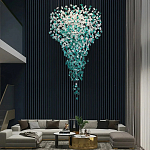 Люстра зеленая каскадная Green Light CascadeDroplet Chandelier варинант исполнения - 2 | Loft Concept в Воронеже