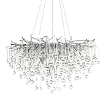 Люстра подвесная с прозрачными стеклянными подвесками в форме капель Диаметр 80 см Droplet Chandelier варинант исполнения - 1 | Loft Concept в Воронеже