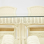 Комплект обеденный из ротанга Eloise grand white варинант исполнения - 3 | Loft Concept в Воронеже