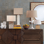 Настольная лампа с белым каркасом и тканевым абажуром Natural Stems варинант исполнения - 4 | Loft Concept в Воронеже