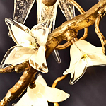 Люстра в виде золотой ветки с цветами и птичками Marvelous Garden варинант исполнения - 8 | Loft Concept в Воронеже