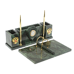 Настольный письменный набор из змеевика с подставкой под календарь Successful Leader варинант исполнения - 2 | Loft Concept в Воронеже