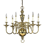 Люстра цвета латунь с 6-ю лампами в форме свечей в классическом стиле Hinkley варинант исполнения - 1 | Loft Concept в Воронеже