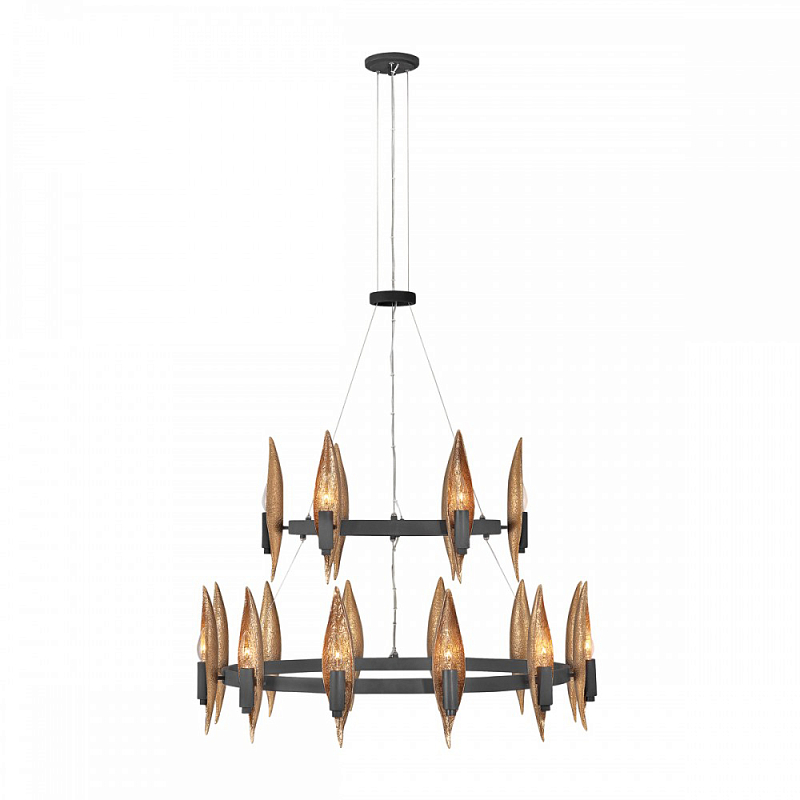 Люстра Hinkley 18 патронов Черный Янтарный в Воронеже | Loft Concept 