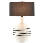 Настольная лампа фактурная с черными круговыми линиями на корпусе Recess варинант исполнения - 2 | Loft Concept в Воронеже