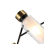 Люстра потолочная с 6-ю цилиндрическими плафонами из стекла и черным каркасом Noir Poise варинант исполнения - 2 | Loft Concept в Воронеже