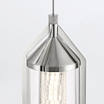 Подвесной светильник хромированного цвета с прозрачным цилиндрическим стеклянным плафоном Eurofase варинант исполнения - 5 | Loft Concept в Воронеже