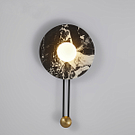 Бра круглое с каменным основанием и плафоном из стекла в форме шара Shaw Marble Lighting варинант исполнения - 2 | Loft Concept в Воронеже