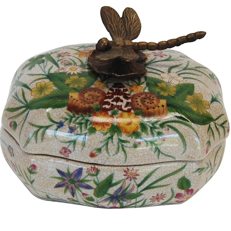 Шкатулка Dragonfly on Flowers Мульти Бронза Шкатулка Dragonfly on Flowers Мульти Бронза в Воронеже | Loft Concept