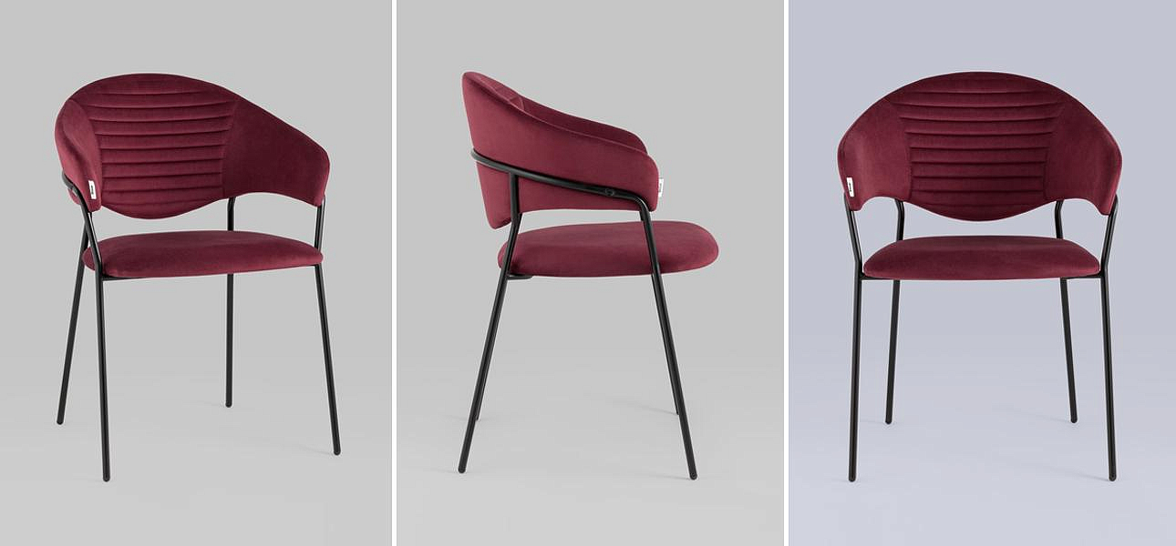 Стул Alexis Chair Малиновый Велюр Стул Alexis Chair Малиновый Велюр - Loft-Concept в Воронеже