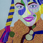 Картина с вышивкой Портрет wall panel People with the yellow ear 3 варинант исполнения - 1 | Loft Concept в Воронеже