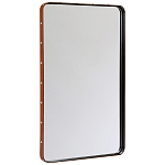 Зеркало прямоугольное в металлической раме с кожаной отделкой Loft in Reflection варинант исполнения - 2 | Loft Concept в Воронеже
