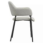 Стул мягкий с подлокотниками Chair Gray Upholstery Boucle варинант исполнения - 2 | Loft Concept в Воронеже