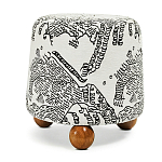 Пуф Wakonda с Круглыми ножками Черно-Белый орнамент варинант исполнения - 1 | Loft Concept в Воронеже