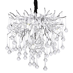 Люстра с хрустальными подвесками капли серебро Droplet Silver Chandelier 5 варинант исполнения - 1 | Loft Concept в Воронеже