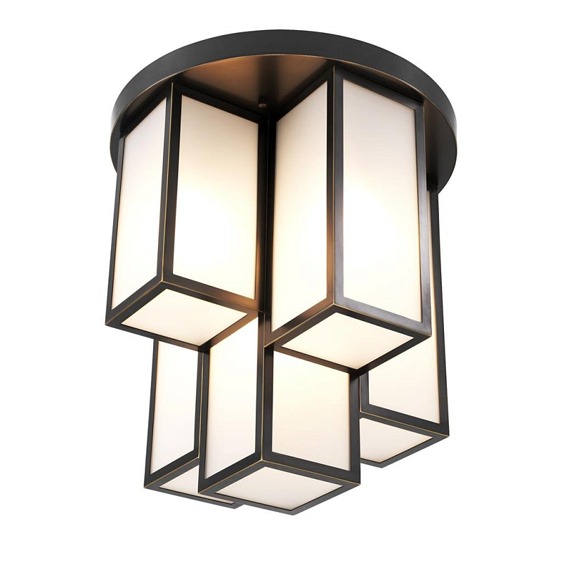 Потолочный светильник Eichholtz Ceiling Lamp Axel Bronze Темная бронза Белый Потолочный светильник Eichholtz Ceiling Lamp Axel Bronze Темная бронза Белый в Воронеже | Loft Concept