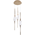 Подвесной светильник с 3-мя хрустальными плафонами Renee Golden Glass Drops Trio Light варинант исполнения - 2 | Loft Concept в Воронеже