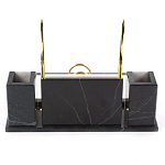 Настольный письменный набор из белого мрамора с часами Marble Accessory варинант исполнения - 3 | Loft Concept в Воронеже