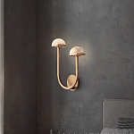 Бра с 2-мя мраморными плафонами на латунном корпусе Light Warm Light варинант исполнения - 1 | Loft Concept в Воронеже