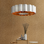 Люстра круглая фактурная в сочетании белого и золотого цвета Wide Stripes of Ribbon варинант исполнения - 5 | Loft Concept в Воронеже