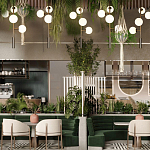 Люстра на штанге с 4-мя белыми шарообразными плафонами Bubble Chandelier варинант исполнения - 4 | Loft Concept в Воронеже