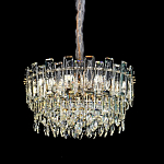 Круглая люстра с хрустальными подвесками на золотистом каркасе Gorgeous Crystal Light варинант исполнения - 1 | Loft Concept в Воронеже