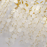 Люстра подвесная с золотистыми ветками и стеклянными подвесками в виде листьев Длина 130 см FAIRYTREE Light варинант исполнения - 5 | Loft Concept в Воронеже