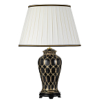 Настольная лампа с керамическим основанием с золотистым решетчатым узором и белым плиссированным абажуром Elstead Lighting варинант исполнения - 6 | Loft Concept в Воронеже