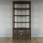 Стеллаж со стеклянными полками Elsa Dreams Walnut варинант исполнения - 6 | Loft Concept в Воронеже