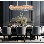 Люстра волнистой формы с каскадом из прозрачного хрусталя Constant Sparks варинант исполнения - 3 | Loft Concept в Воронеже