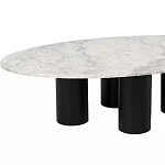 Кофейный столик овальный с мраморной столешницей на 4-х массивных ножках Demonstration of Taste варинант исполнения - 1 | Loft Concept в Воронеже