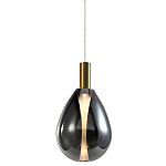 Подвесной светильник со стеклянным плафоном в форме капли дымчатого цвета NAOMI drop smoke варинант исполнения - 1 | Loft Concept в Воронеже