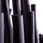 Люстра черная с несколькими ярусами деревянных палочек Bright Wooden Chandelier варинант исполнения - 7 | Loft Concept в Воронеже