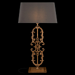 Настольная лампа на ажурном чугунном основании с тканевым серым абажуром Openwork Lamp варинант исполнения - 2 | Loft Concept в Воронеже