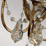  Бра в классическом стиле с 3-мя лампами в виде свеч на овальном зеркальном основании с хрустальными подвесками и подсвечниками Feiss варинант исполнения - 2 | Loft Concept в Воронеже