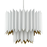 Люстра белая с гофрированным двойным абажуром Corrugated Double Lampshade варинант исполнения - 2 | Loft Concept в Воронеже