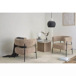 Кресло полукруглое мягкое с буклированной обивкой Armchair with Boucle Upholstery варинант исполнения - 3 | Loft Concept в Воронеже