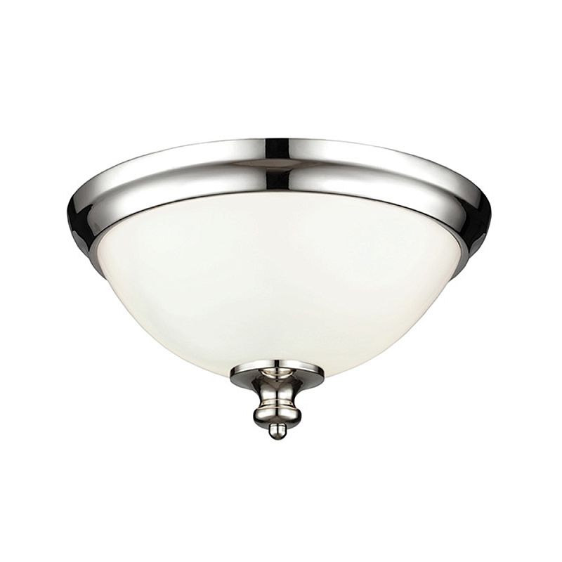 Потолочный светильник в форме чаши из белого матового стекла Feiss Никель Белый в Воронеже | Loft Concept 