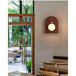 Настенный светильник с деревянным резным основанием Wood Wall Lamp варинант исполнения - 3 | Loft Concept в Воронеже